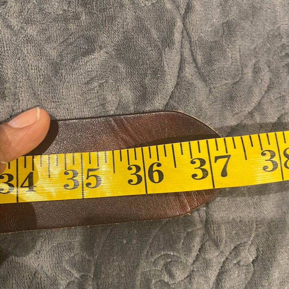 Genuine Brown Leather Women's Belt Size Medium - Picture 10 of 12